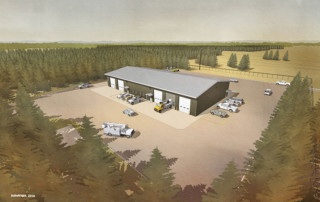 Artists Rendering og the new Grawn Service Center