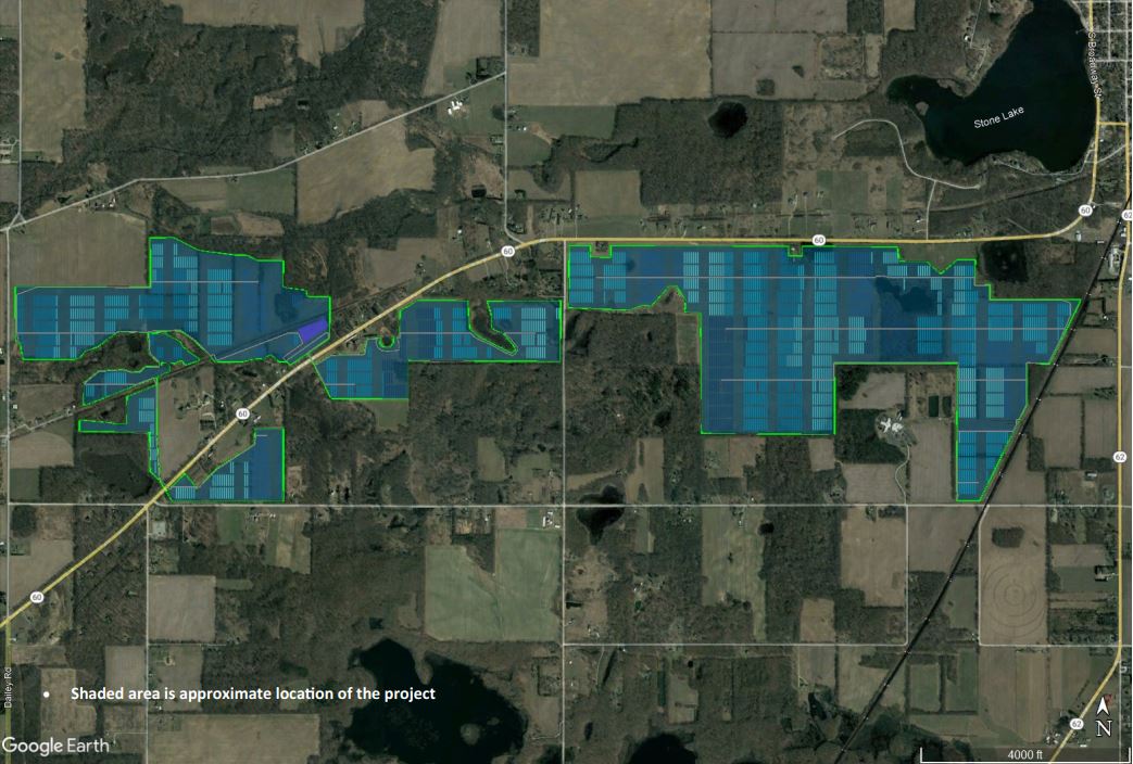Aerial Footprint of Gemstone Solar Array Proposed Location